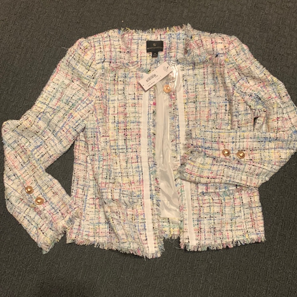 Worthington textured Blazer with shoulder pads